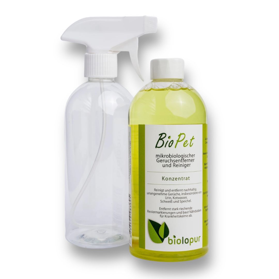 Biolopur-BioPet-mikrobiologischer-Geruchsentferner-Reiniger-Konzentrat-Spruehflasche