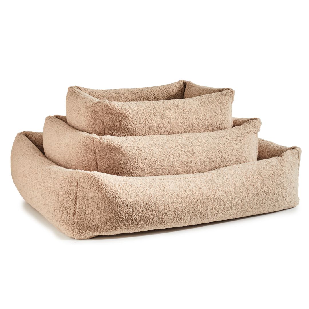 Hundebett Teddy Bouclé Ortho oder Classic Creme