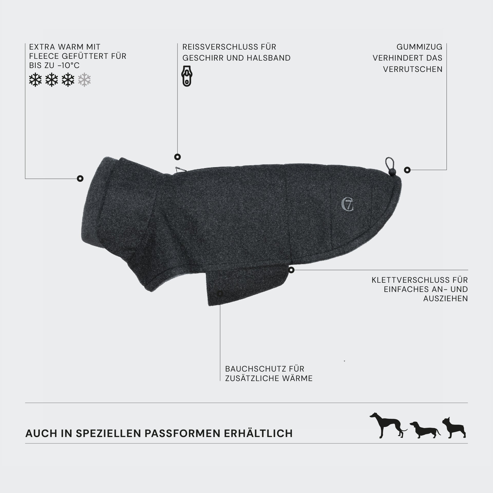 Hundemantel Brooklyn DACKEL Fern Green