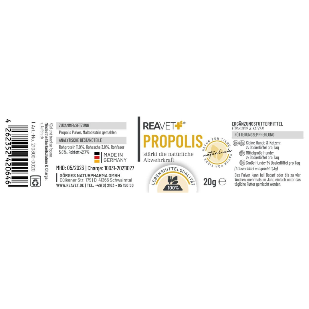 ReaVet-Propolis-Pulver-Etikett