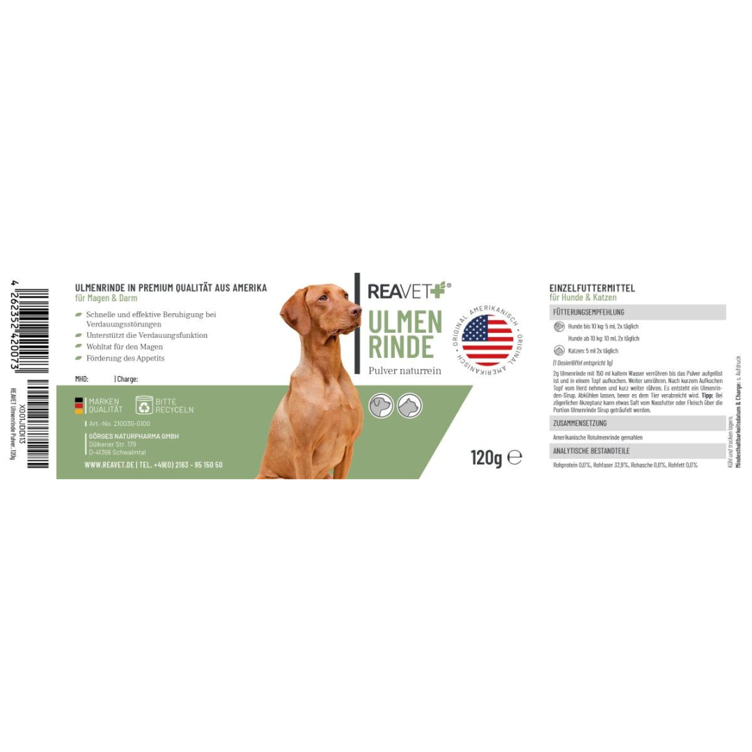 ReaVet-Ulmenrinde-Pulver-Naturrein-Etikett
