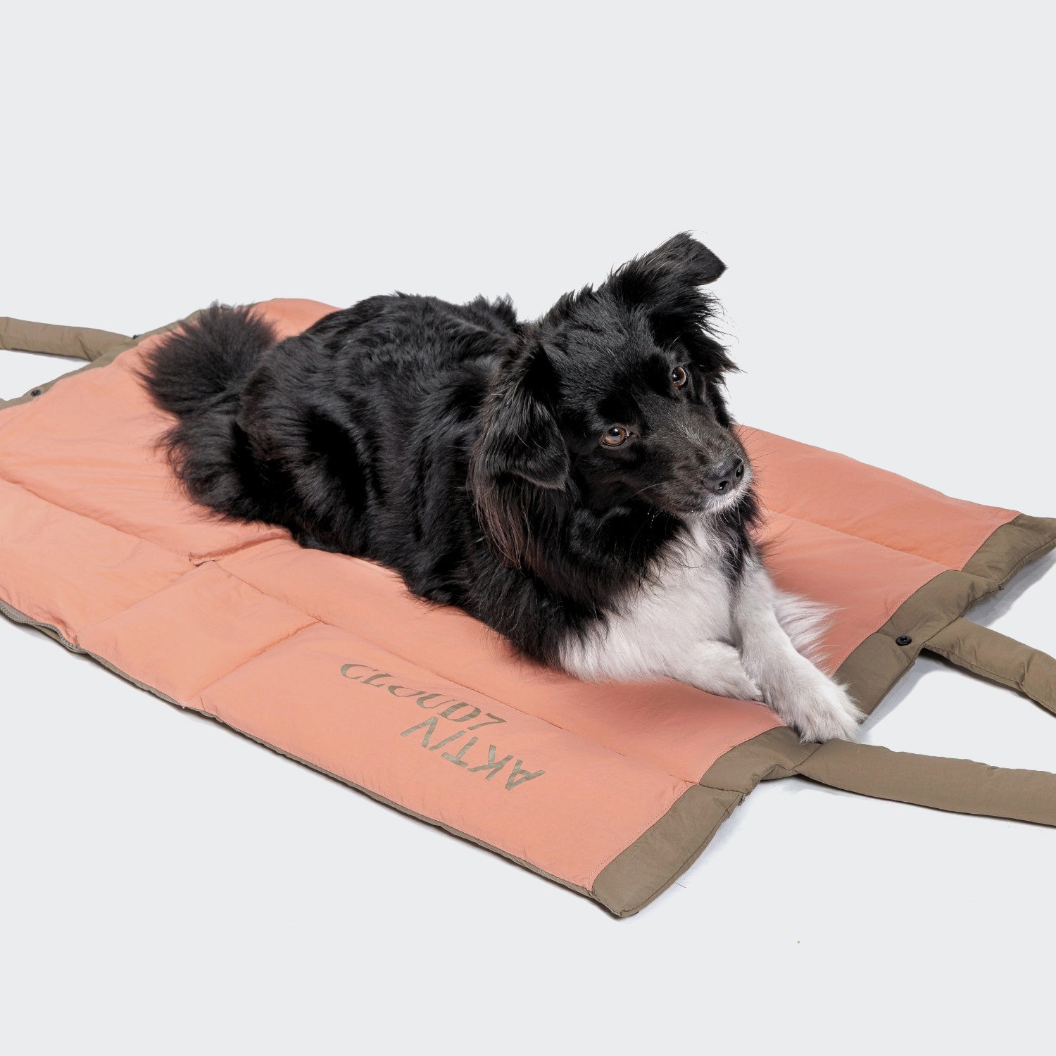 Hundereisebett & Tote Bag AKTIV Puffer Khaki/Peach