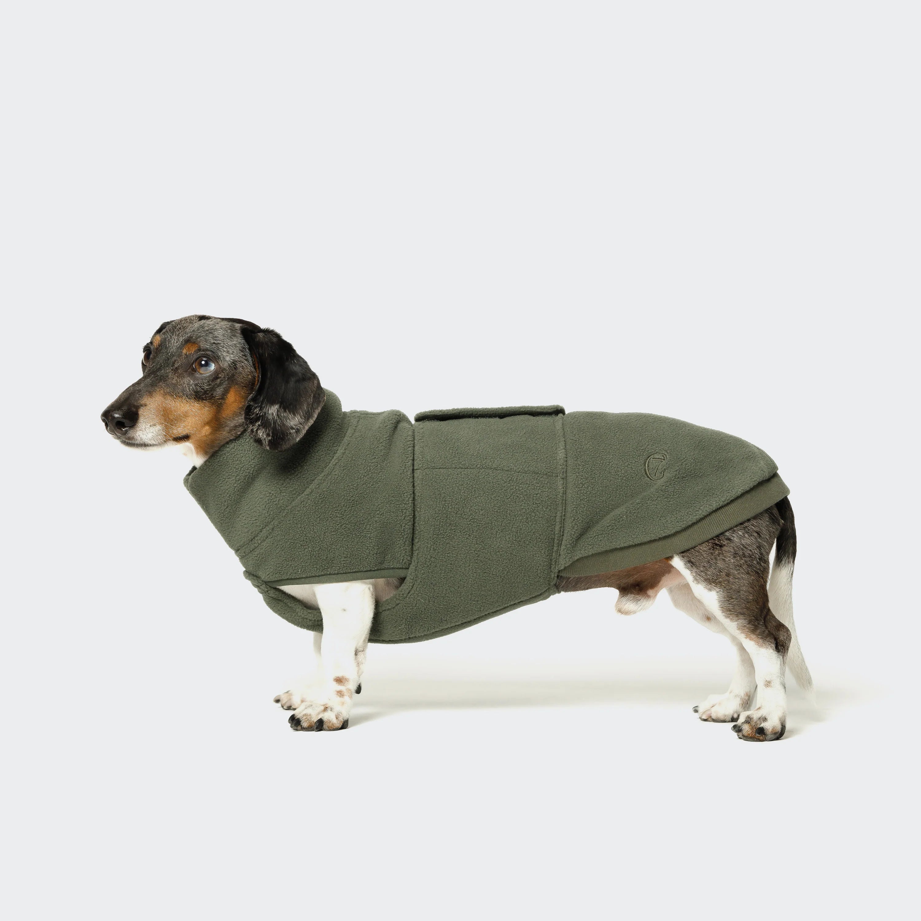 Hundepullover DACKEL Fleece Derby Khaki