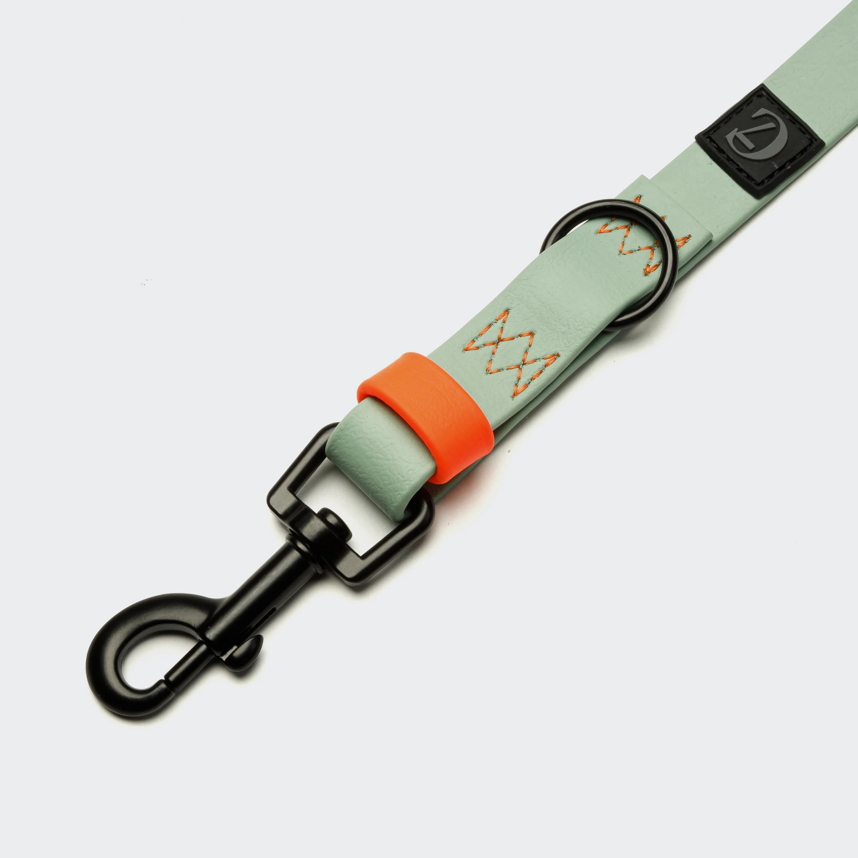 Cloud7-Hundeleine-verstellbar-BioThane-Ipanema-Mint-Neon-Orange-Karabiner