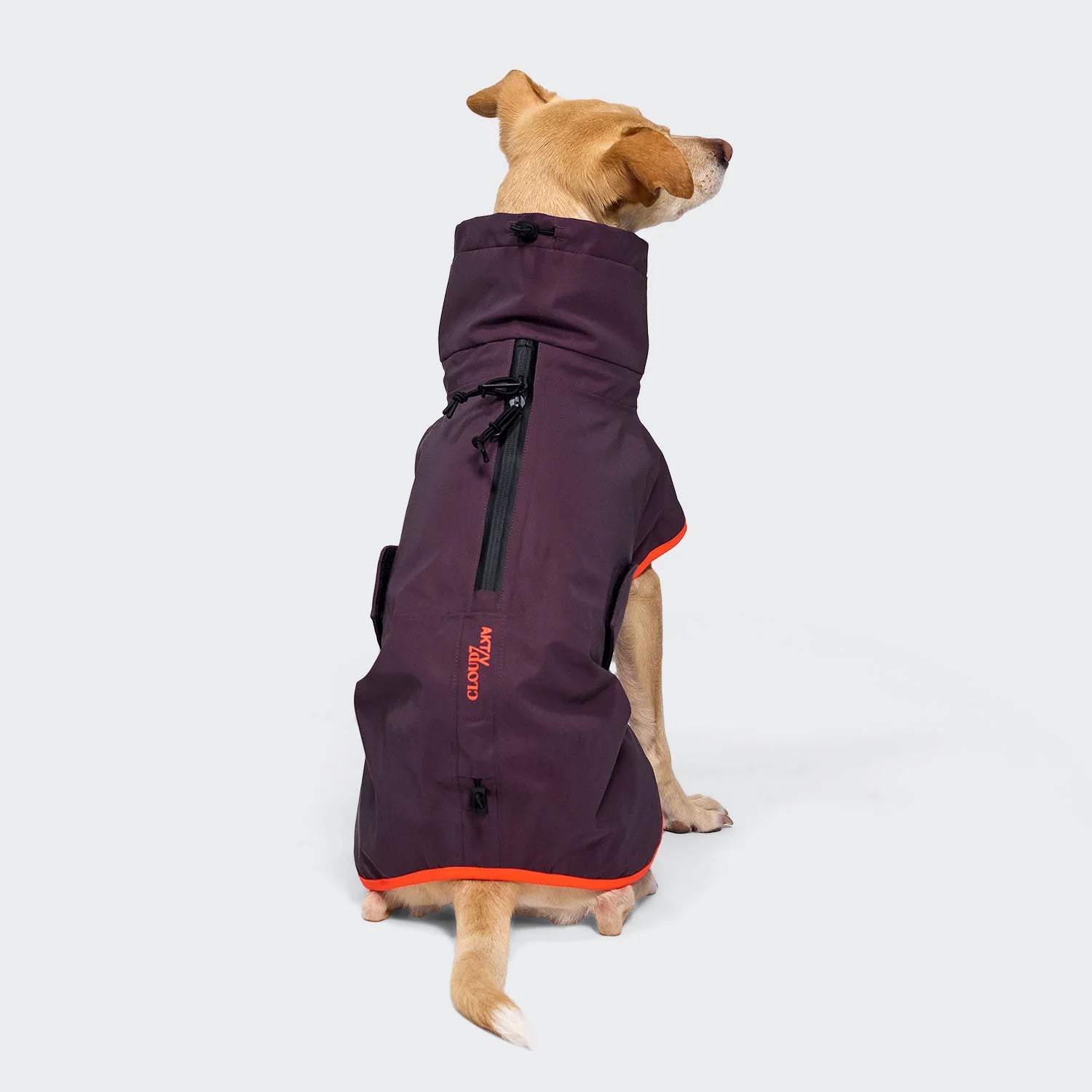 Cloud7-Hunderegenmantel-AKTIV-Aubergine-Orange-4