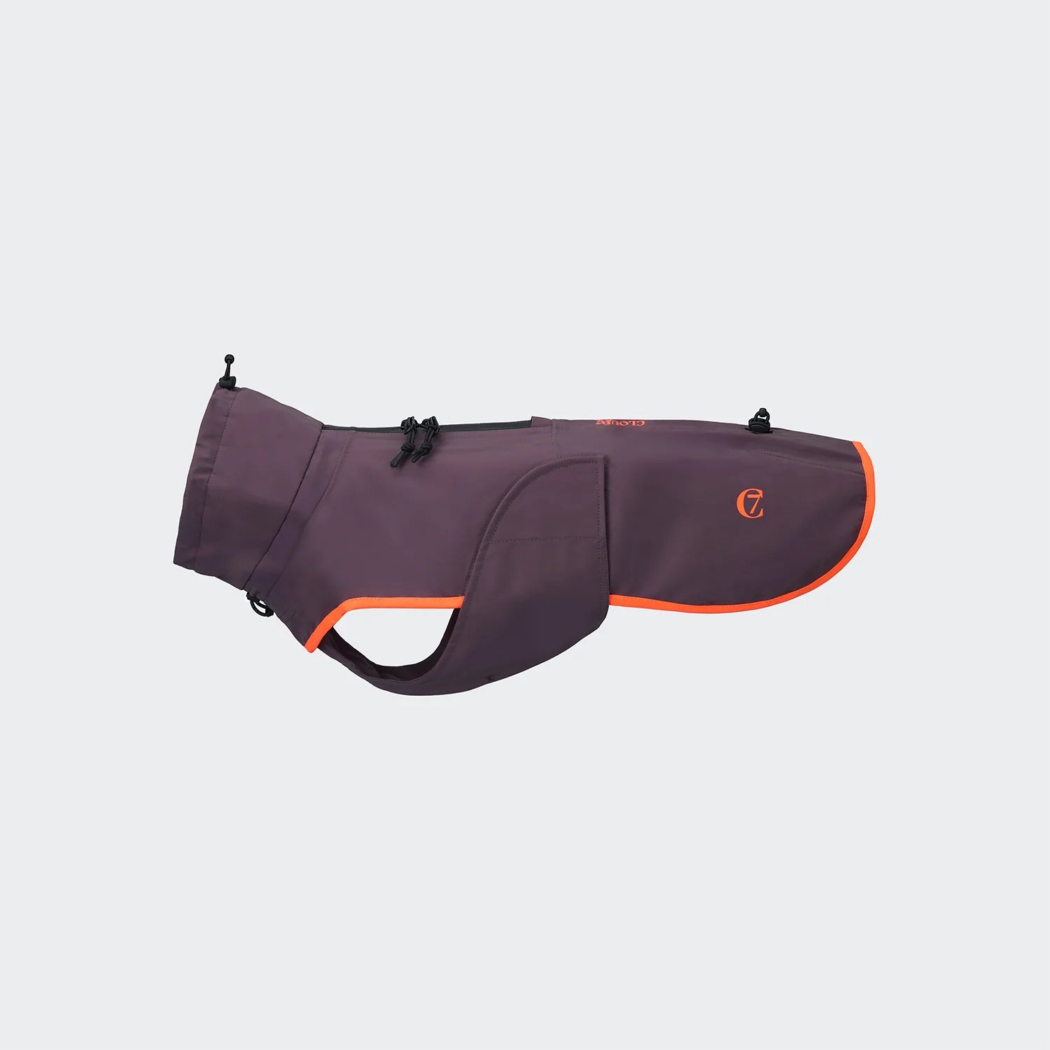 Cloud7-Hunderegenmantel-Dackel-AKTIV-Aubergine/Orange