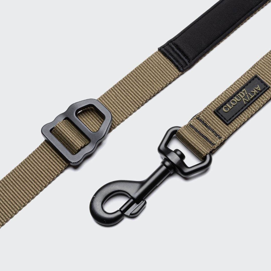 Cloud7-L-1-Freihandleine-AKTIV-Khaki/Grey-L-Karabiner