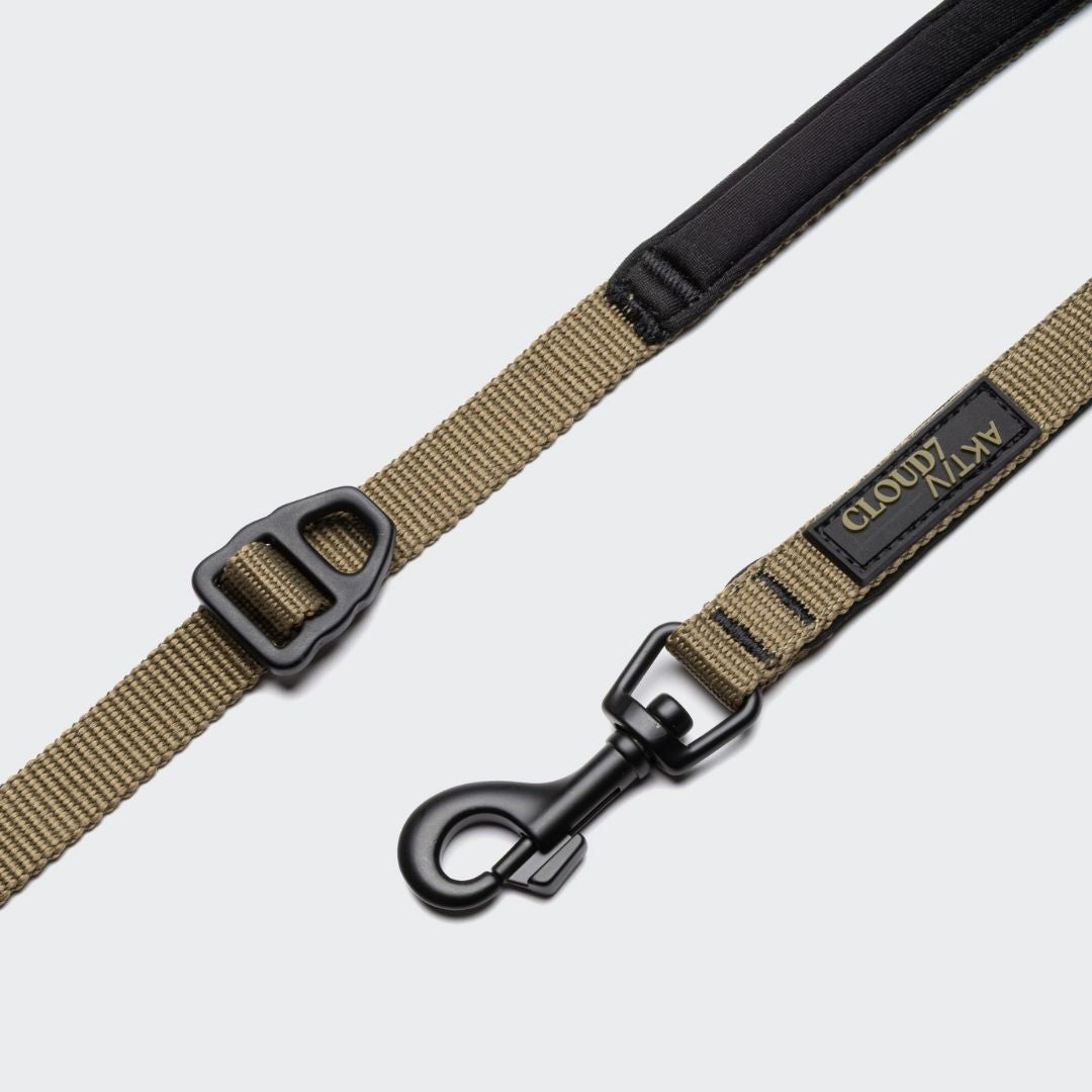 Cloud7-L-1-Freihandleine-AKTIV-Khaki/Grey-S-Karabiner