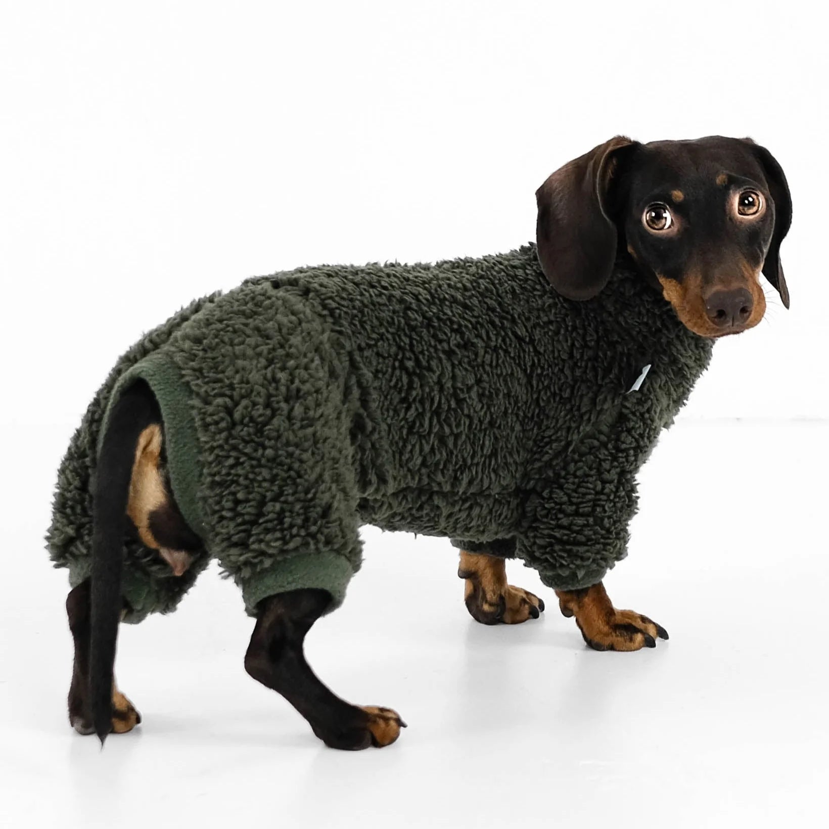 KarmaHund-Winter-Overall-Wellsoft-Olive-Rücken