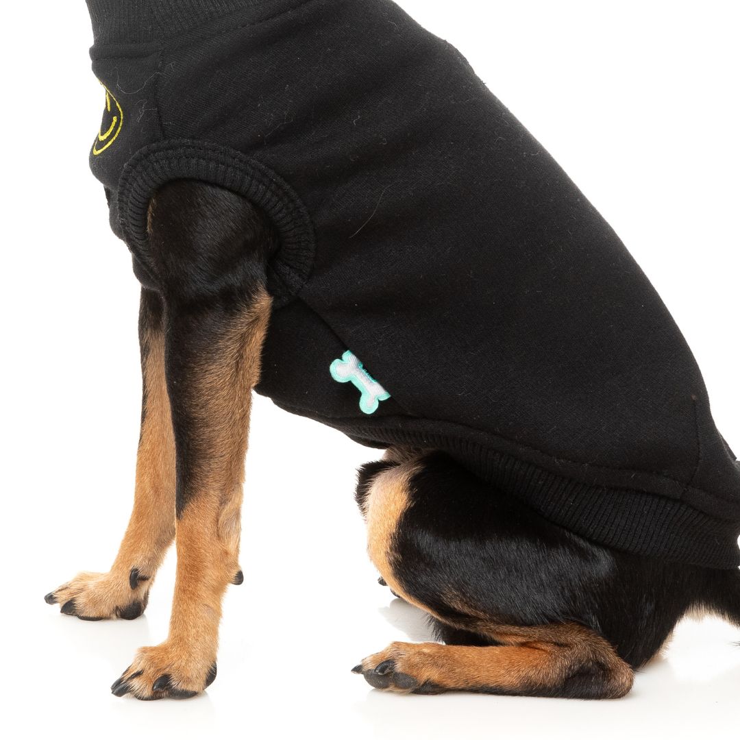 Fuzzyard-Hundepullover-Sweater-Smiley-Black-Detail