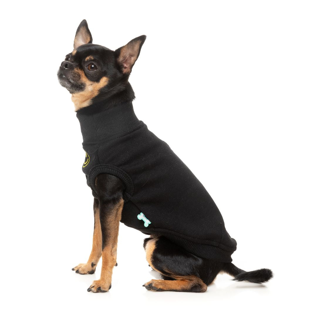 Fuzzyard-Hundepullover-Sweater-Smiley-Black-Hund2