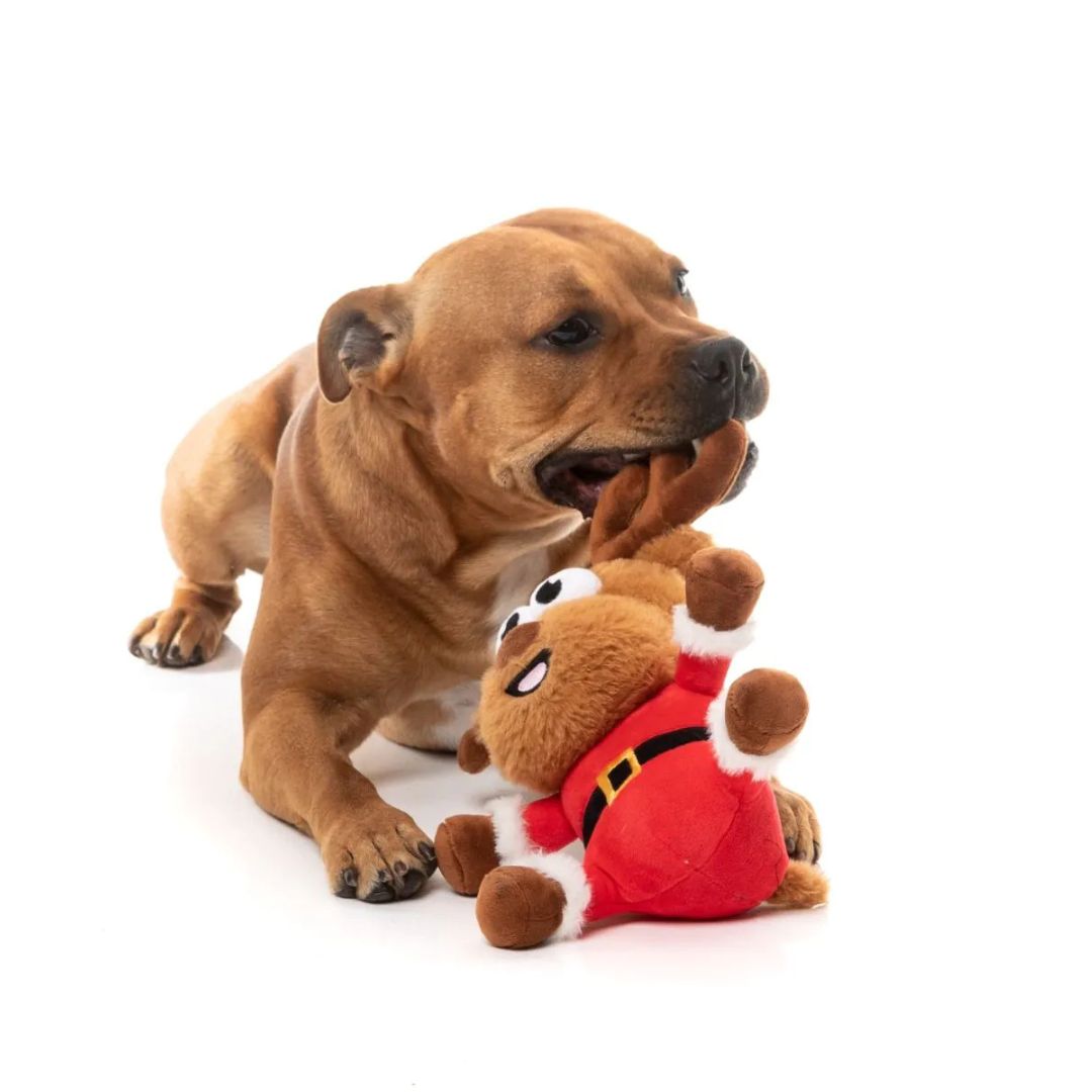 Fuzzyard-Hundespielzeug-Reggie-Claus-Reindeer-Hund