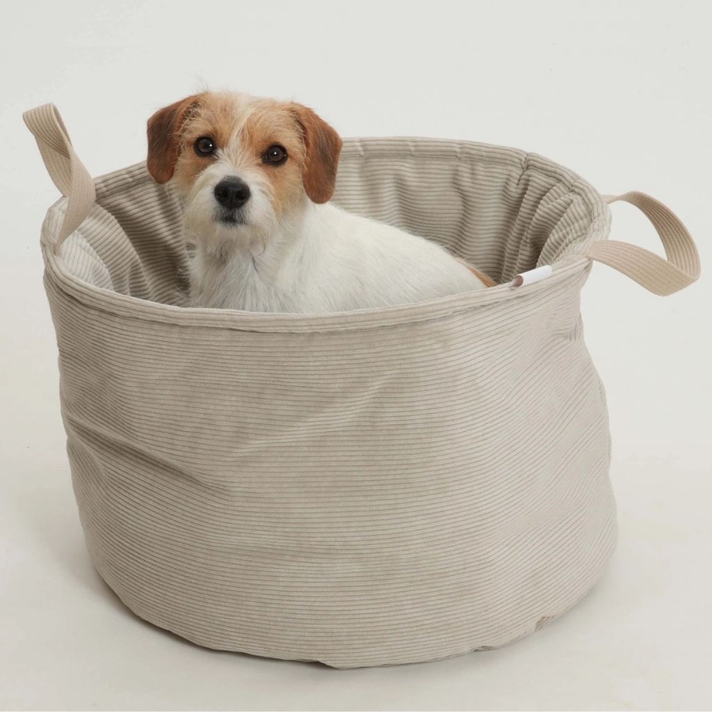 Hundebett-Shopper-Little-Basket-Chelsea-Cord-Gravel