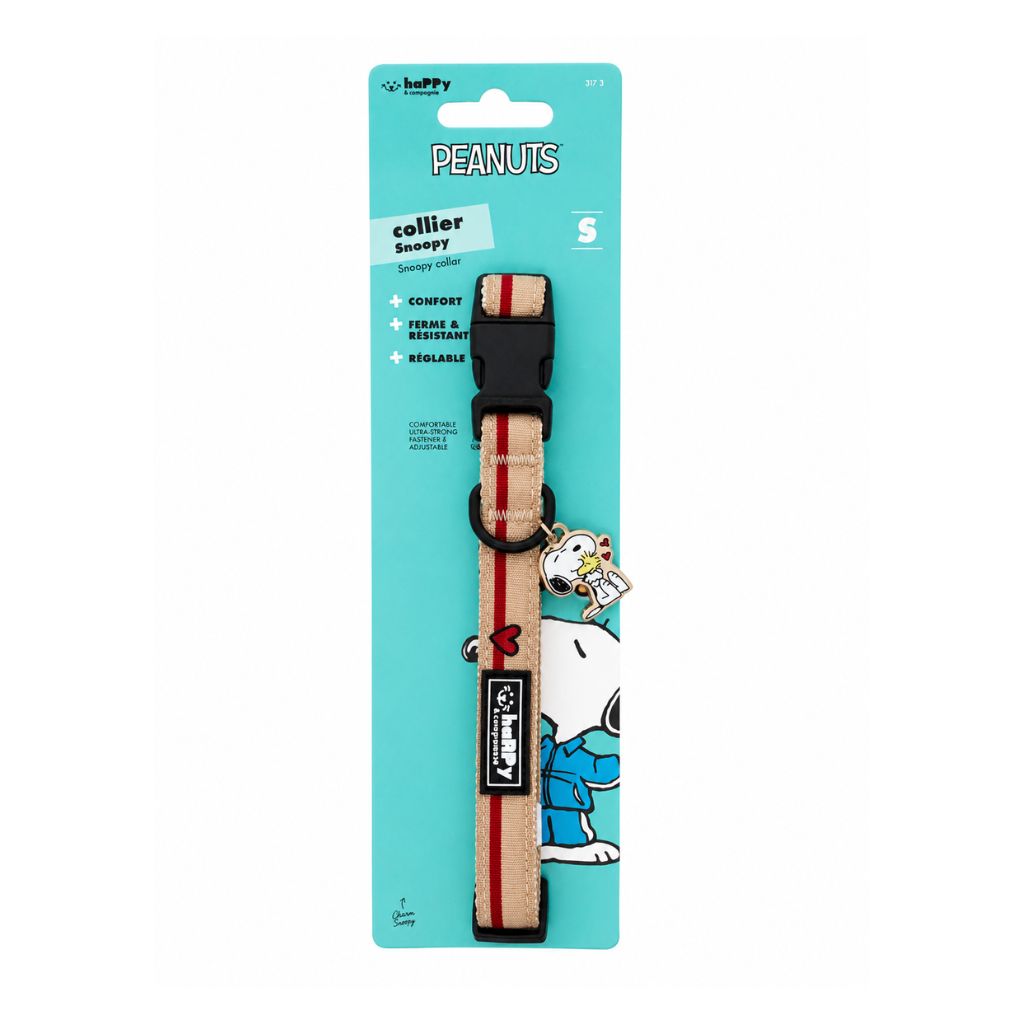 Hundehalsband-Snoopy-Beige-S