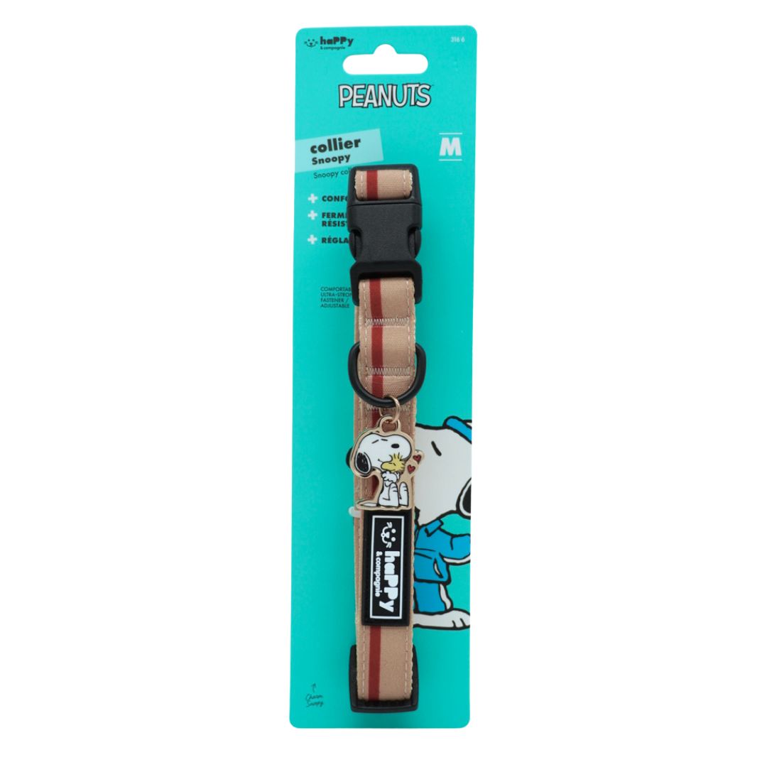 Hundehalsband-Snoopy-Beige