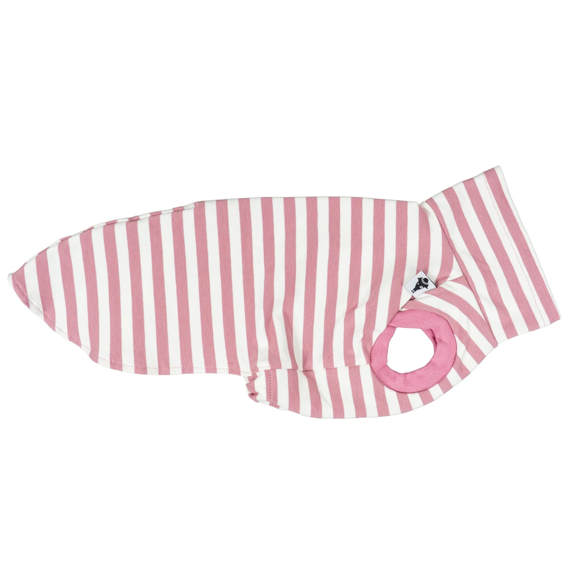 Karma-Hund-Baumwollshirt-Dackel-Pink-Stripes-Freisteller