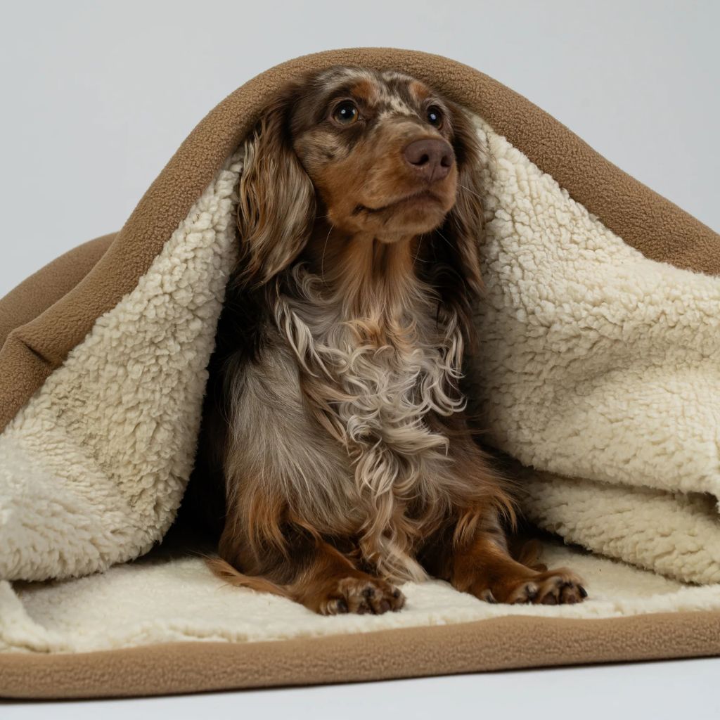 Karma-Hund-Teddy-Kuschelschlafsack-Beige-Mood4