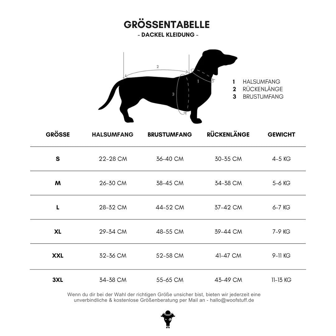 KarmaHund-Dackel-Kleidung-Groessentabelle