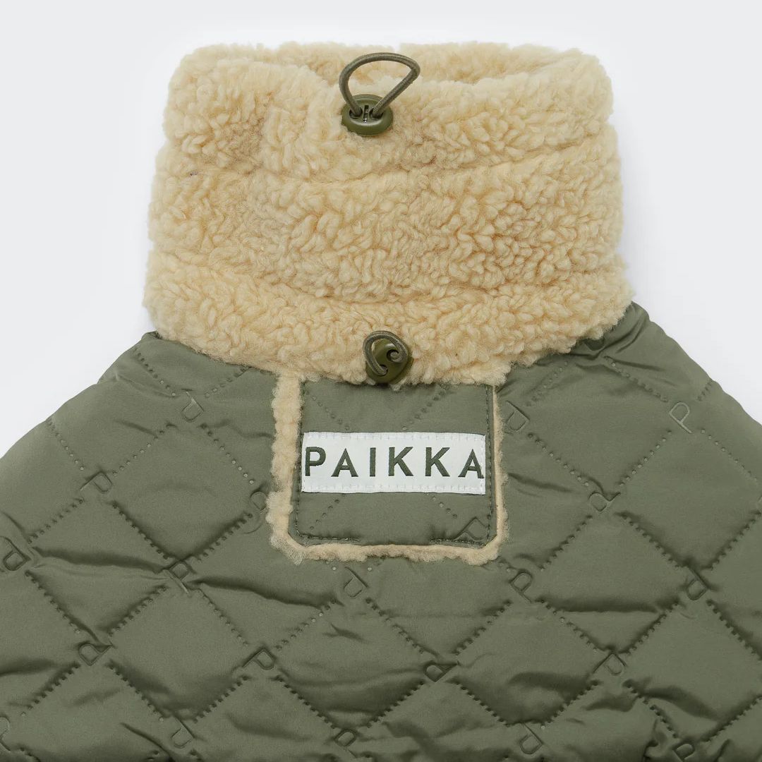 Paikka-Hundewintermantel-Sherpa-Olive-Detail2