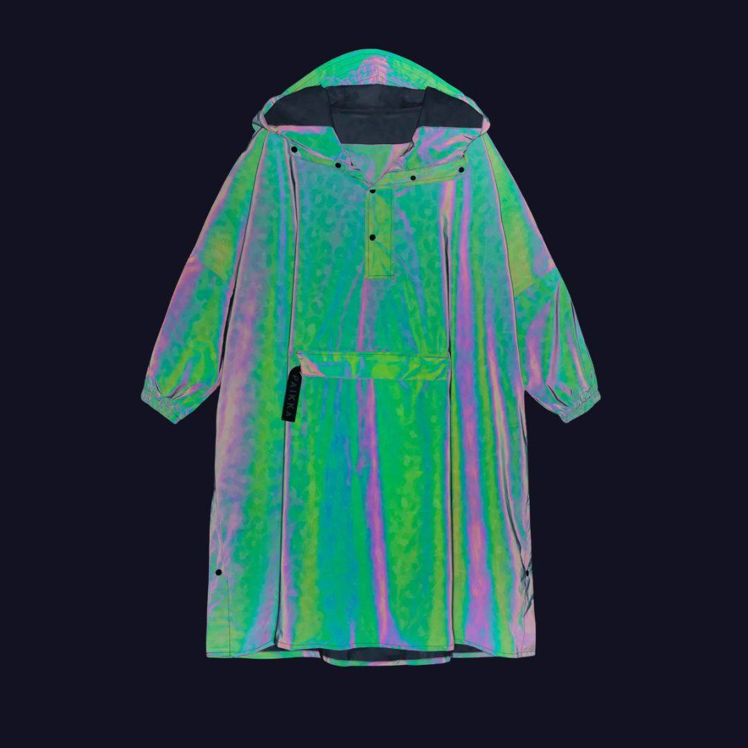 Paikka-Regenponcho-Green-Leo-Reflektierend