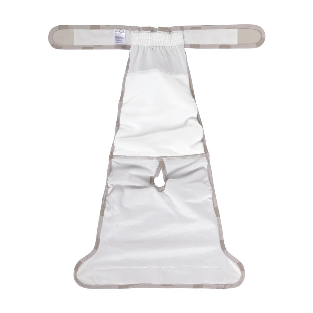 Palopa-Läufigkeitshose-Hundewindel-Glan-Taupe-offen