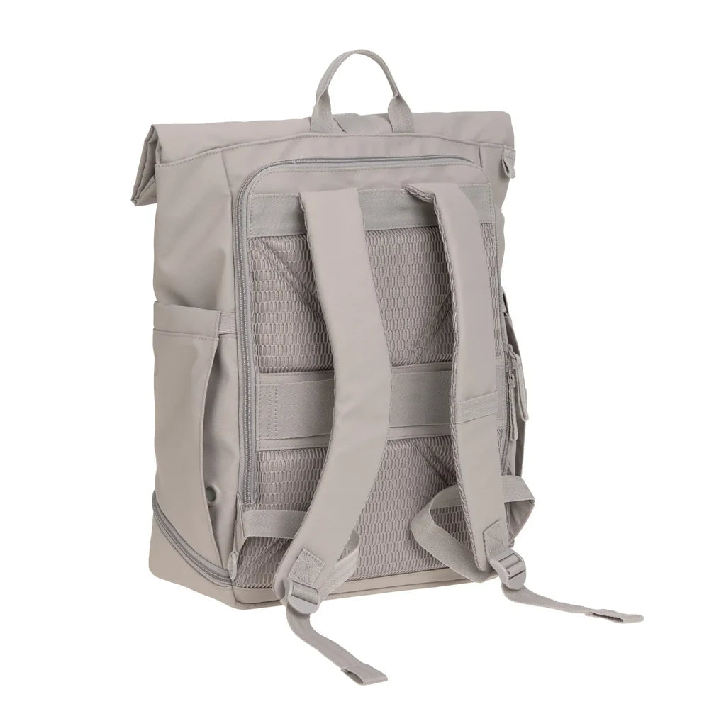 Palopa-Rolltop-Rucksack-Yoska-Taupe-Rückseite