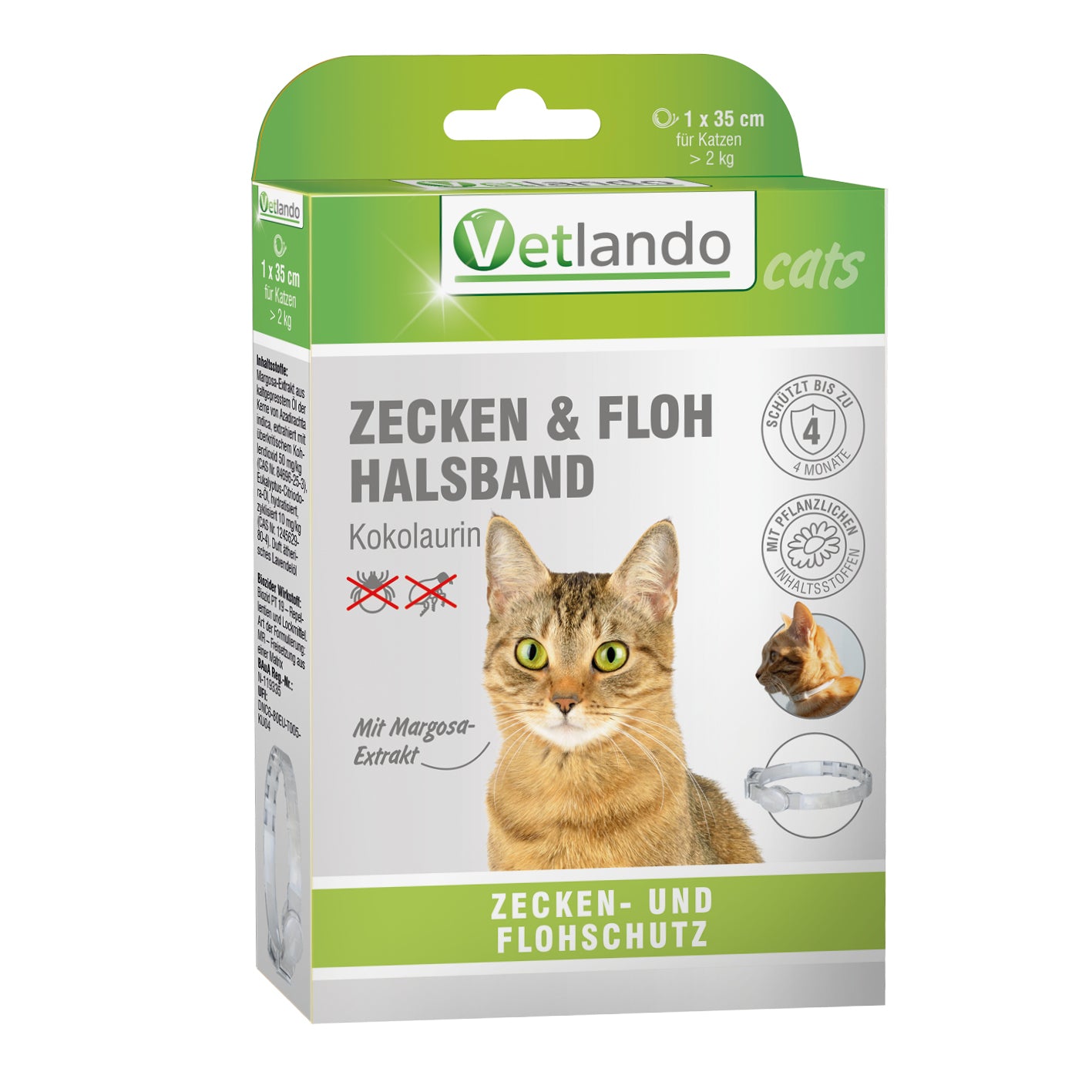 Vetlando-Kokolaurin-Zecken-Floh-Halsband-Katze-neu
