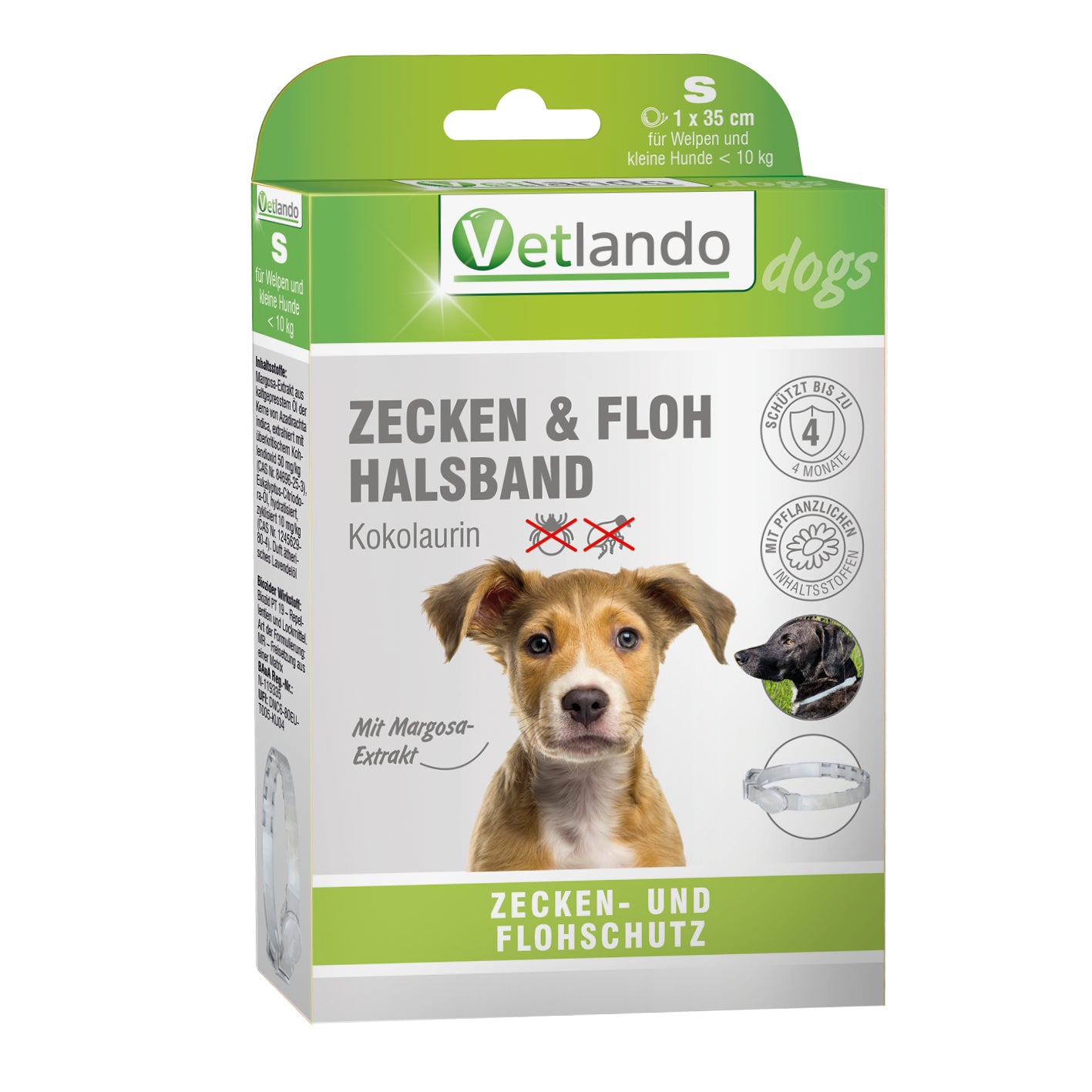 Vetlando-Zecken-Floh-Halsband-Kokolaurin-Hunde-S