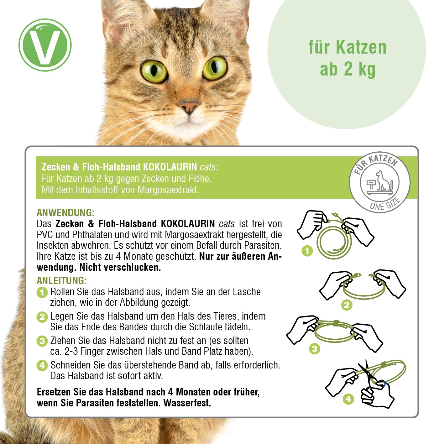 Kokolaurin Zecken- & Floh-Halsband für Katzen