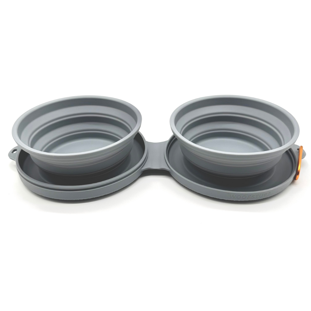 Woofstuff-Faltbarer-Reisenapf-The-Duo-Bowl-Grey