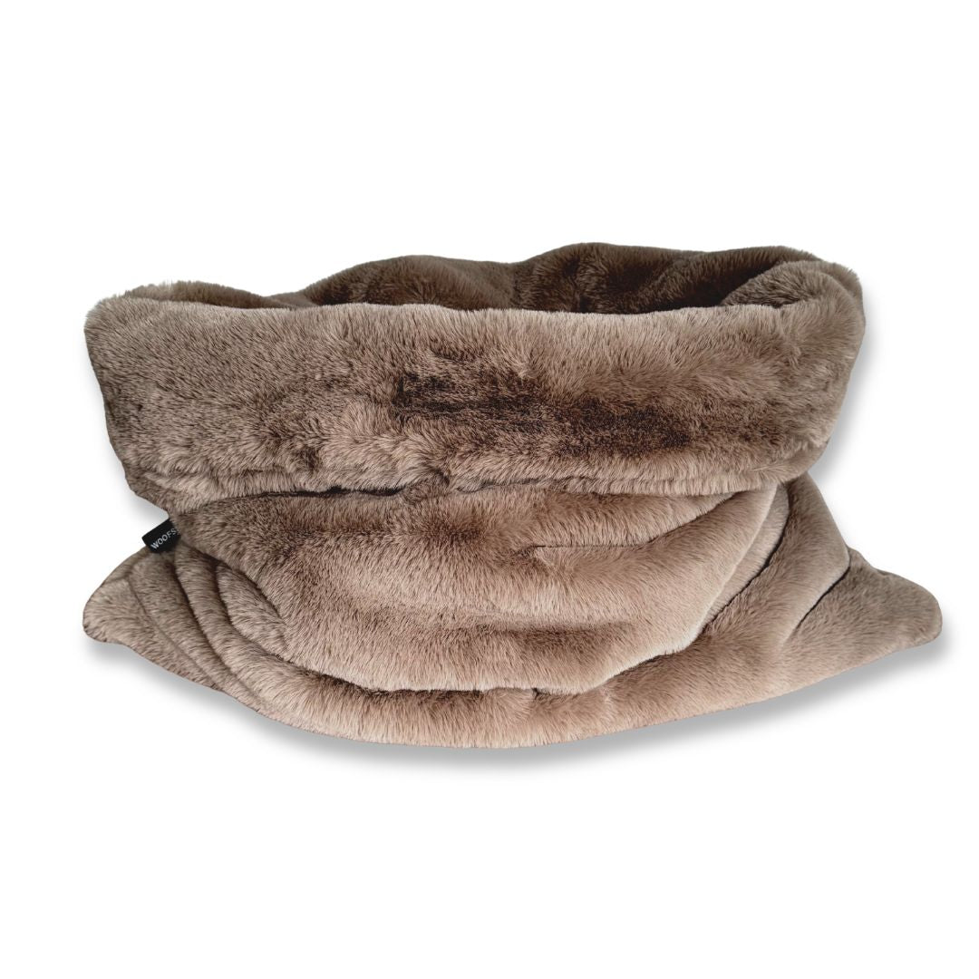 Woofstuff-Kuschelschlafsack-Fluffy-Taupe