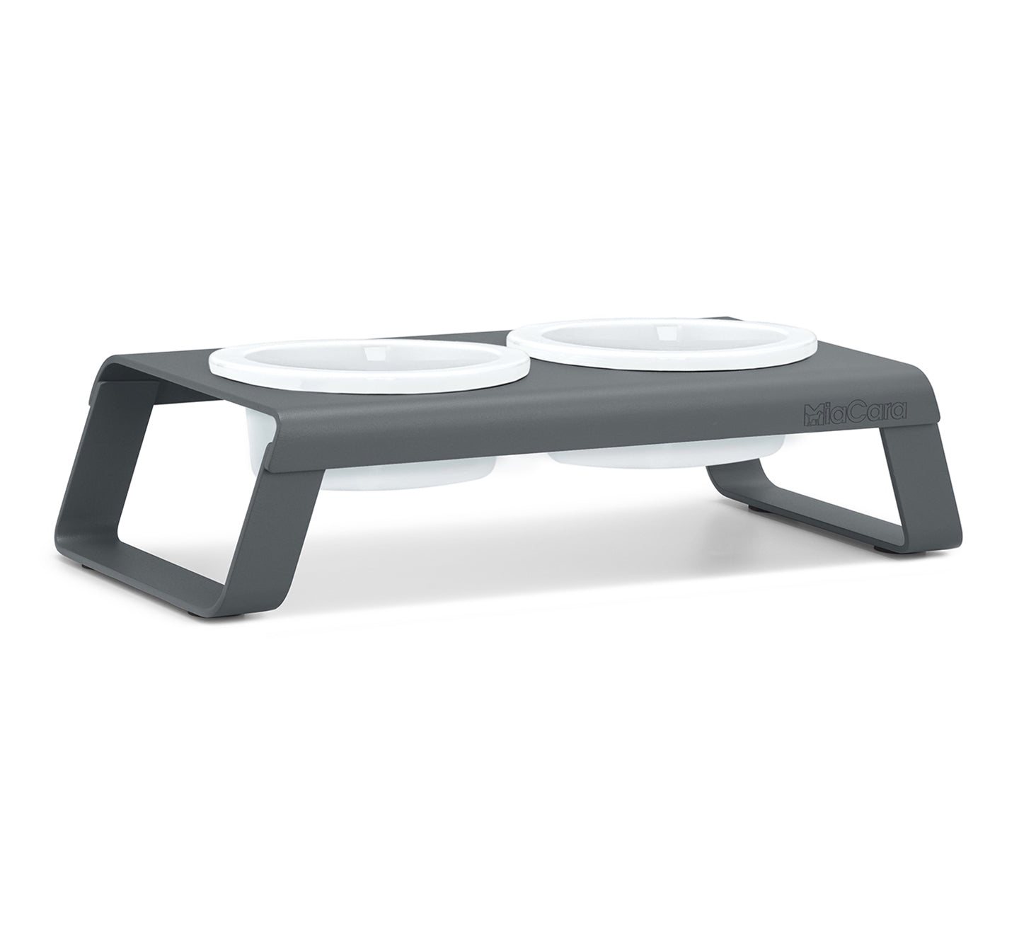 MiaCara-Desco-Napfständer-Alu-Grau-Porzellannäpfe-S