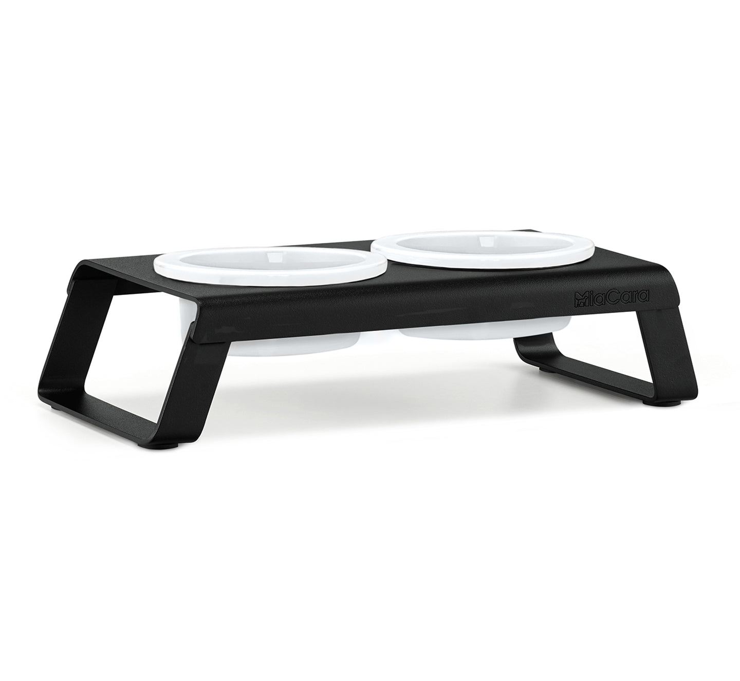 MiaCara-Desco-Napfständer-Alu-Schwarz-Porzellannäpfe-S