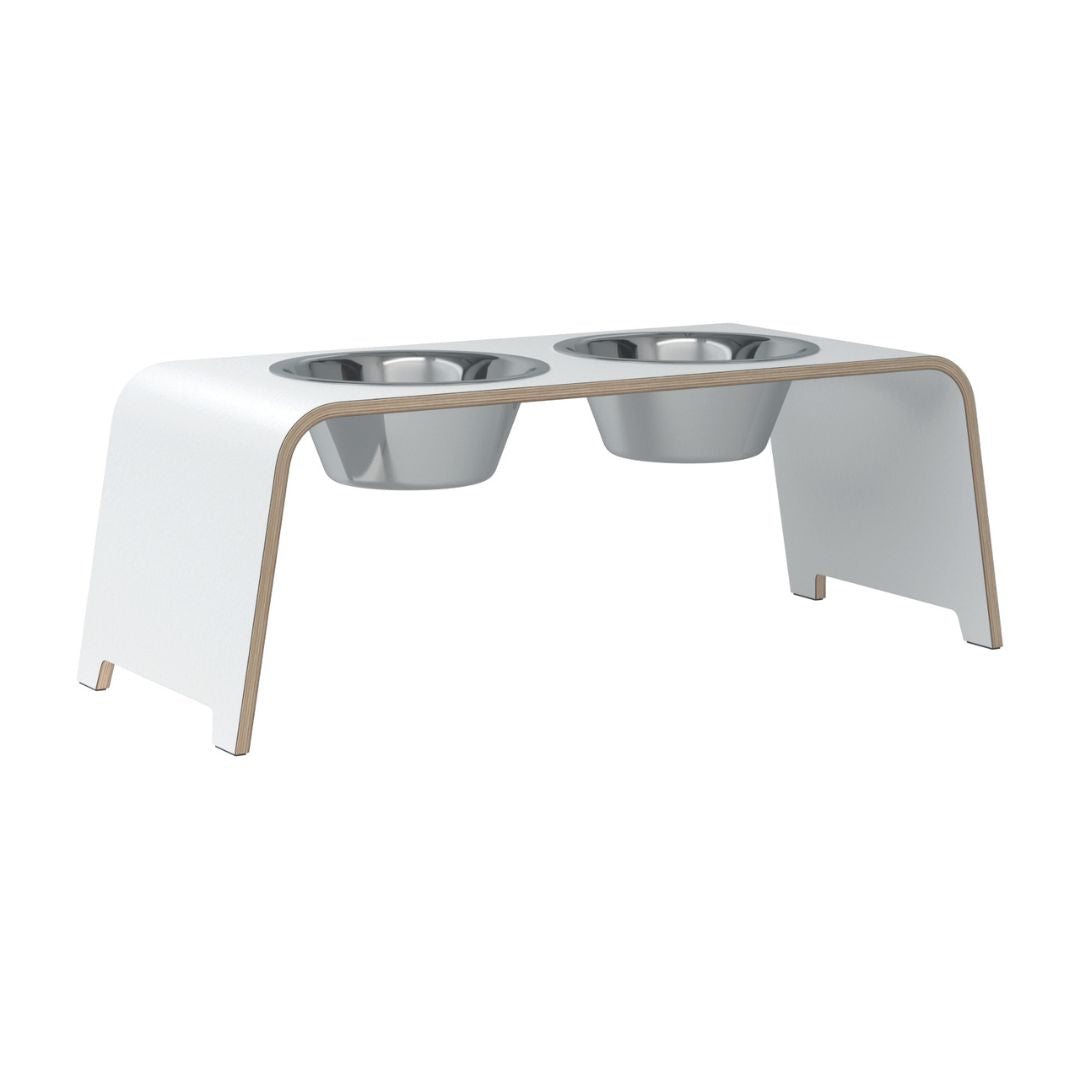 dogBar-Napfständer-Weiß-Edelstahl-L