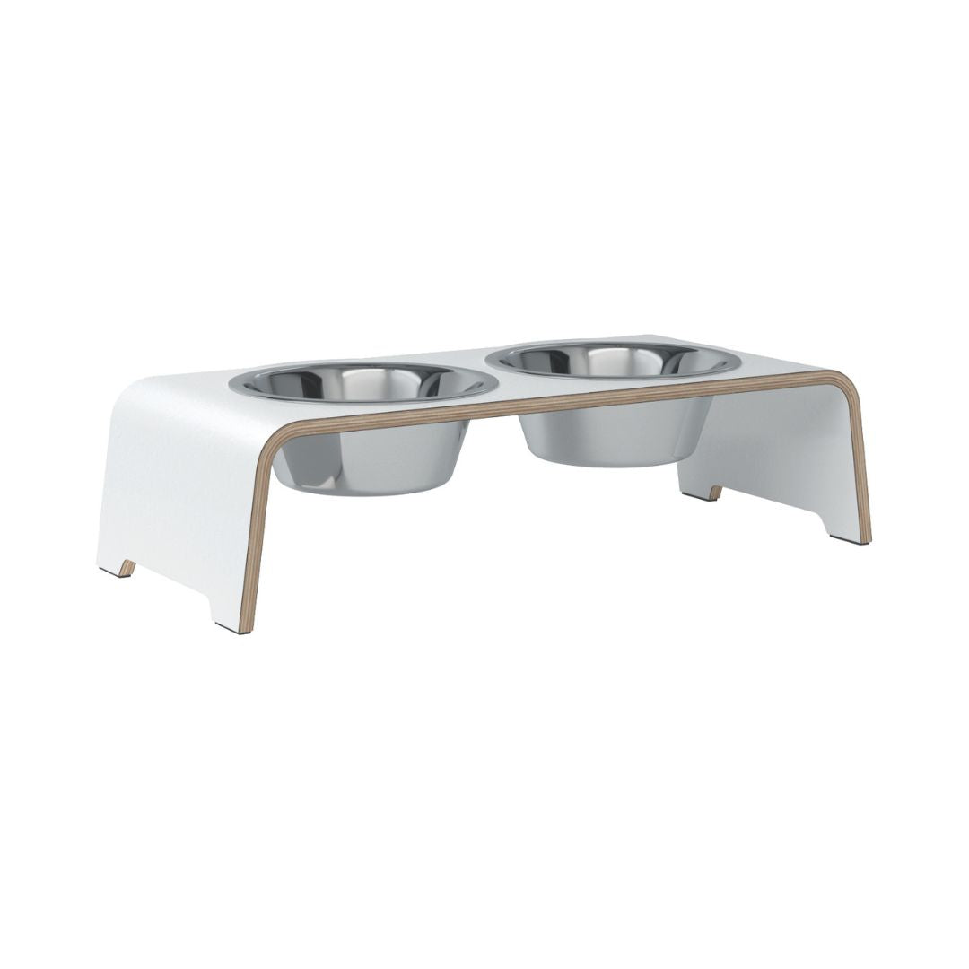 dogBar-Napfständer-Weiß-Edelstahl-MSmall