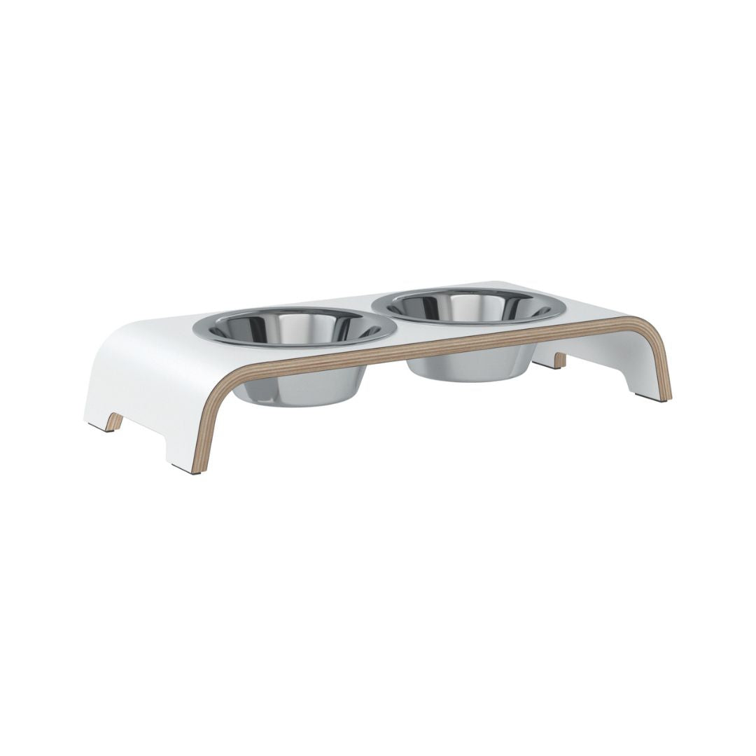 dogBar-Napfständer-Weiß-Edelstahl-S