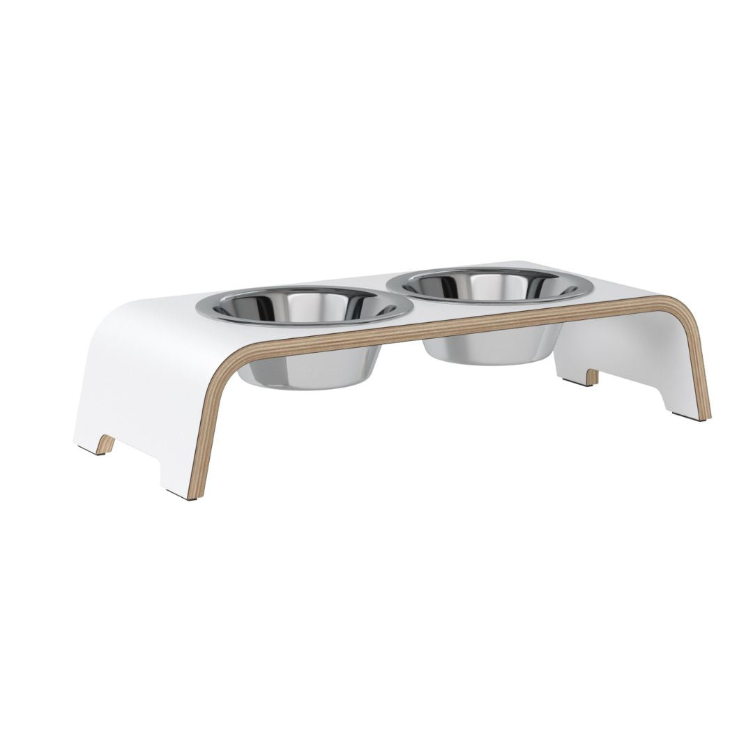 dogBar-Napfständer-Weiß-Edelstahl-SLarge