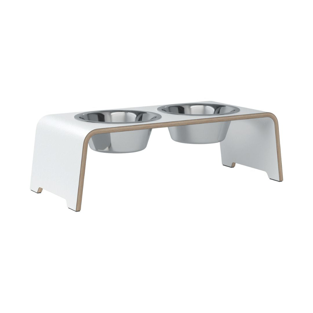 dogBar-Napfständer-Weiß-Edelstahl-M