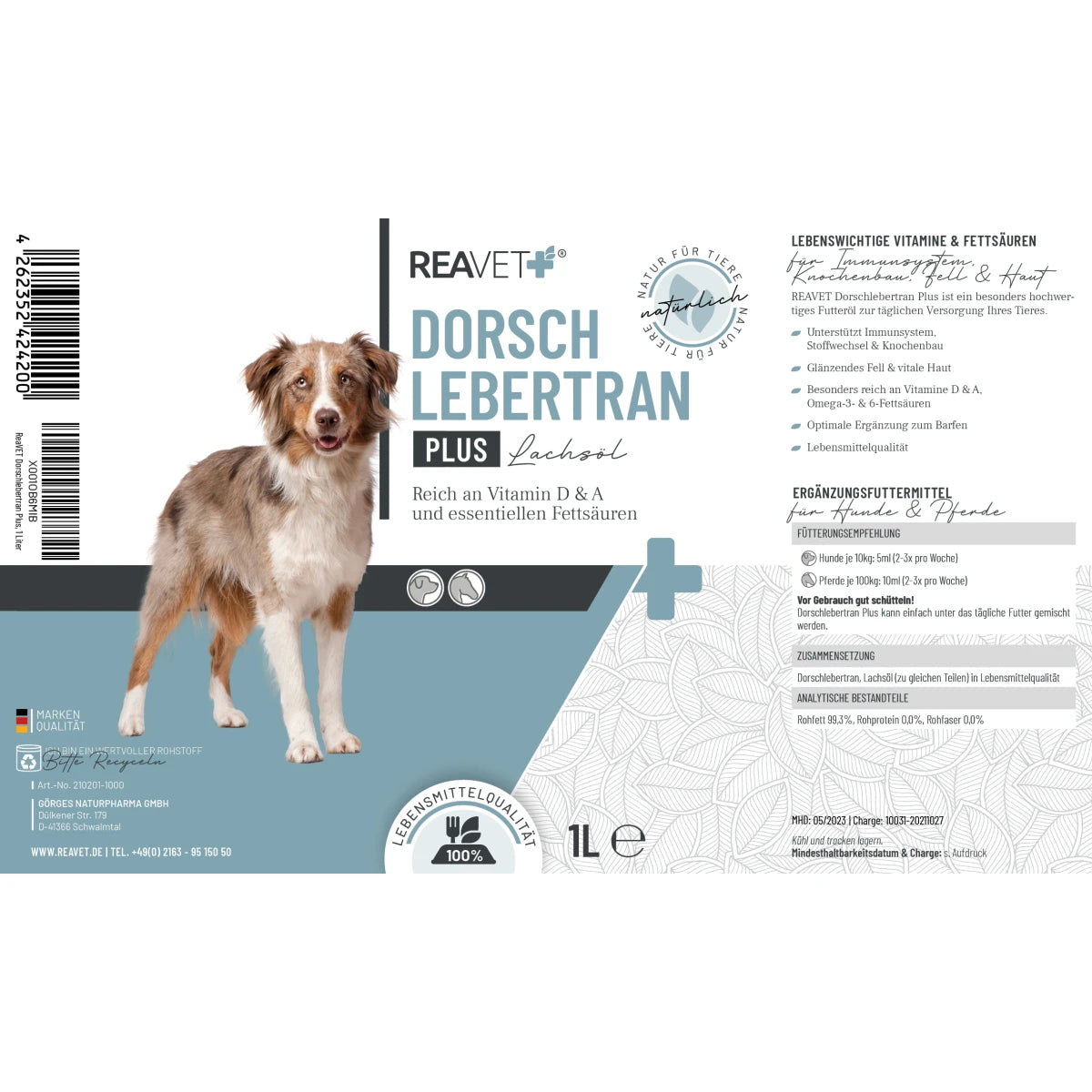 Reavet-Dorschlebertran-Plus-Etikett