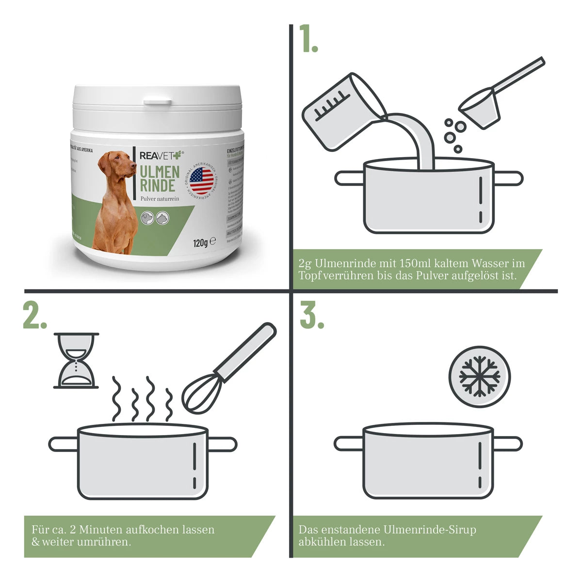 ReaVet-Ulmenrinde-Pulver-Naturrein-Anwendung