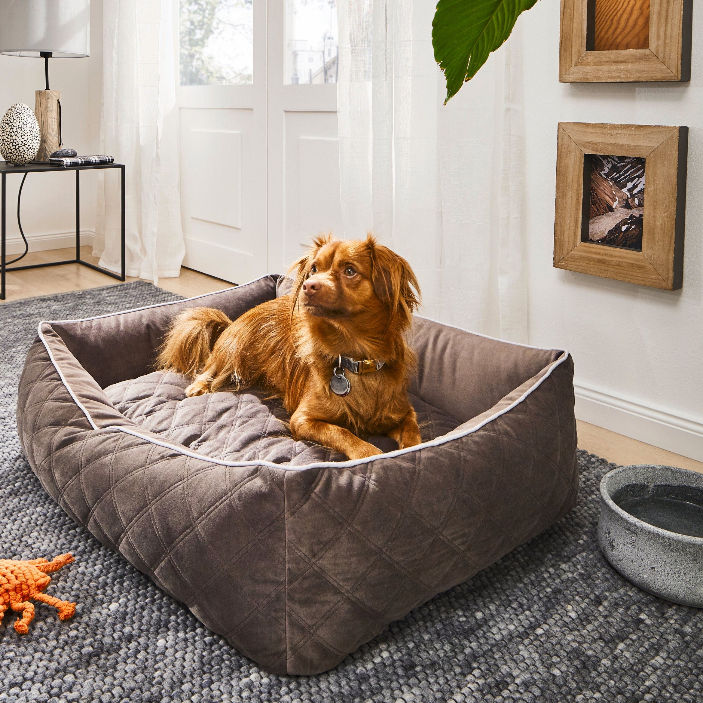 Laboni-Hundebett-Oxford-Stone-Hund