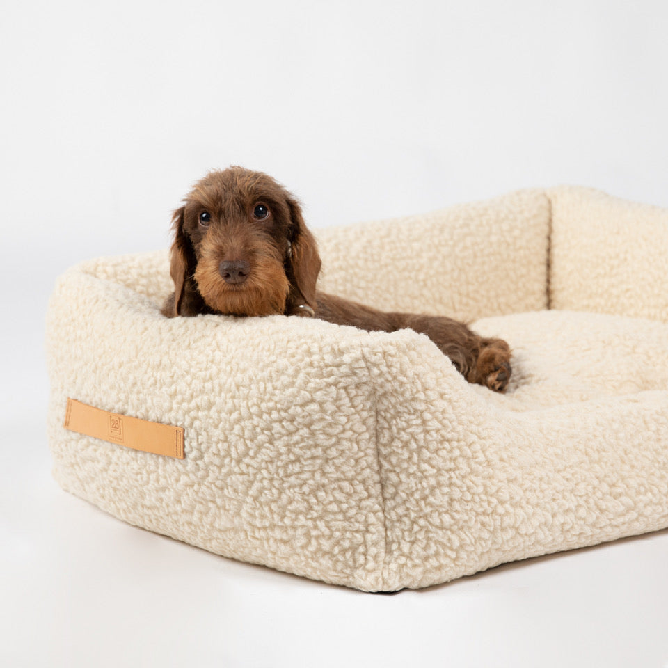 2.8-duepuntootto-Hundebett-Henri-Bouclé-Wolle-Cream-Hund