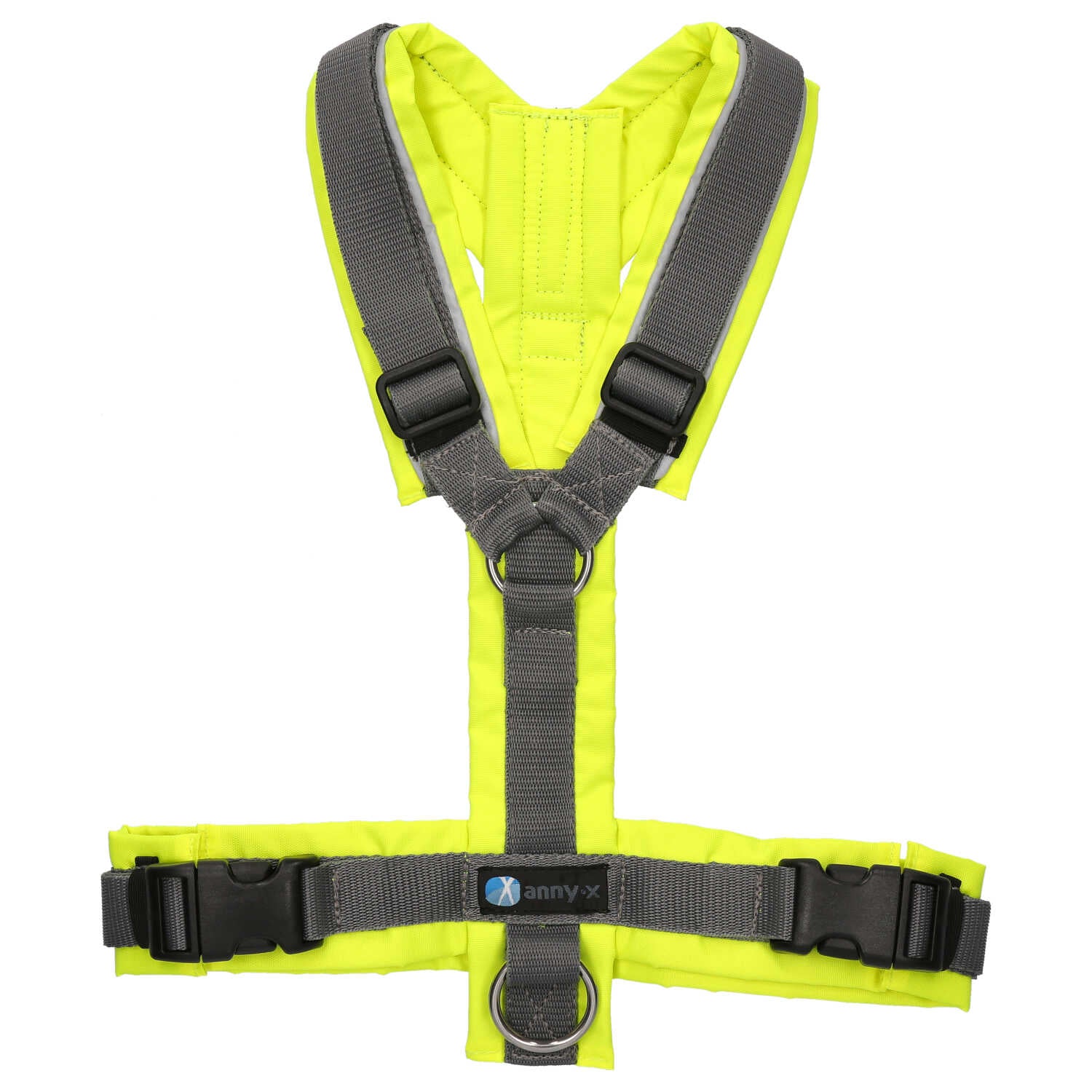 AnnyX-Hundegeschirr-Protect-leuchtgelb-grau-flach