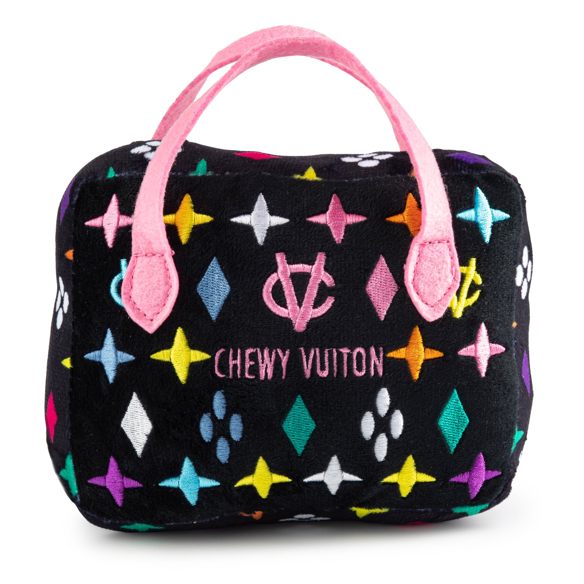 Haute-Diggity-Dog-Hundespielzeug-Chewy-Vuiton-Plüsch-Handtasche-Black-Monogram-Rückseite