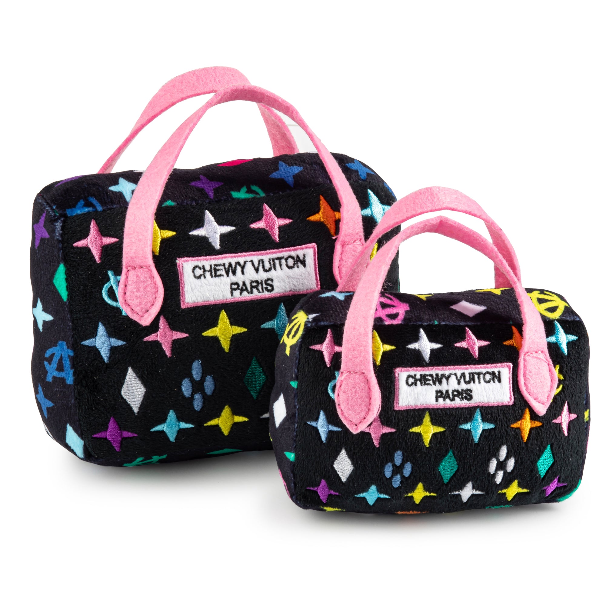 Haute-Diggity-Dog-Hundespielzeug-Chewy-Vuiton-Plüsch-Handtasche-Black-Monogram-alle-Größen