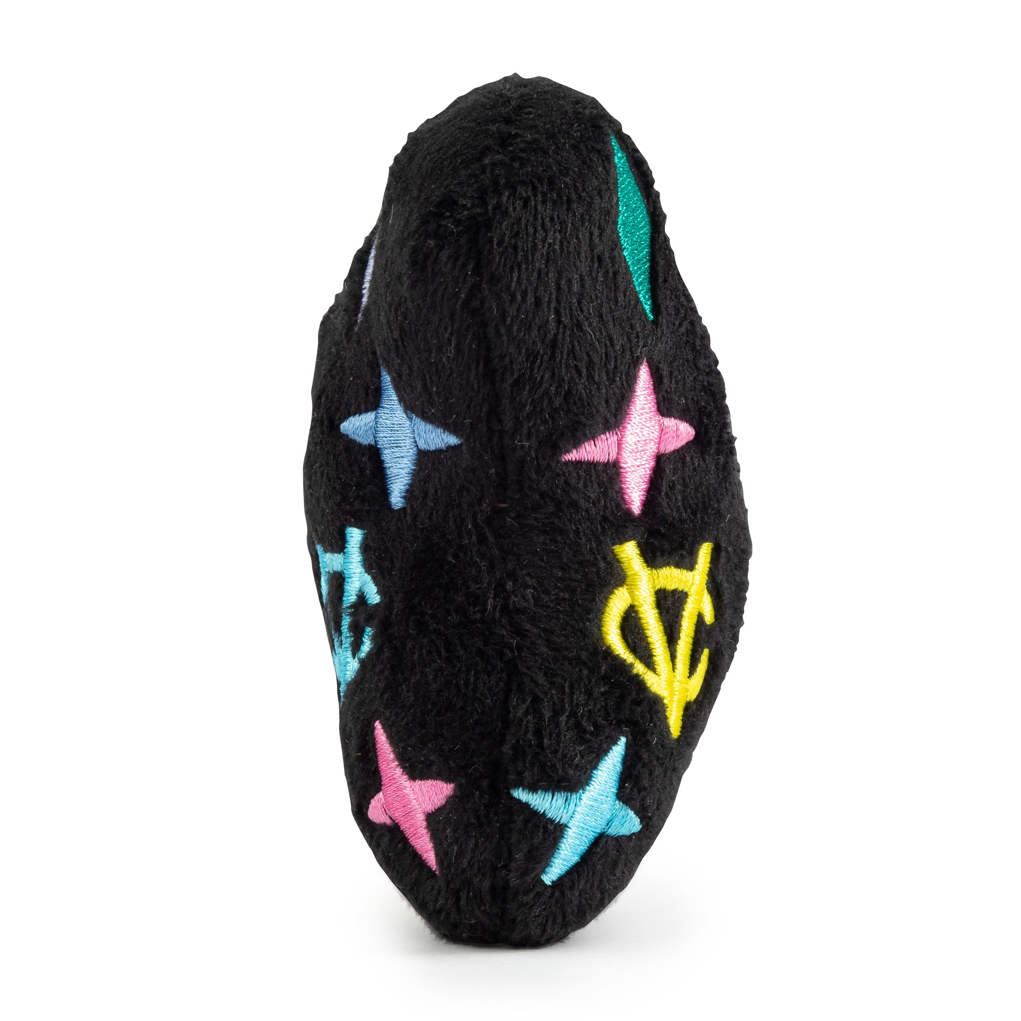 Haute-Diggity-Dog-Hundespielzeug-Chewy-Vuiton-Plüschknochen-Black-Monogram-Seitenansicht