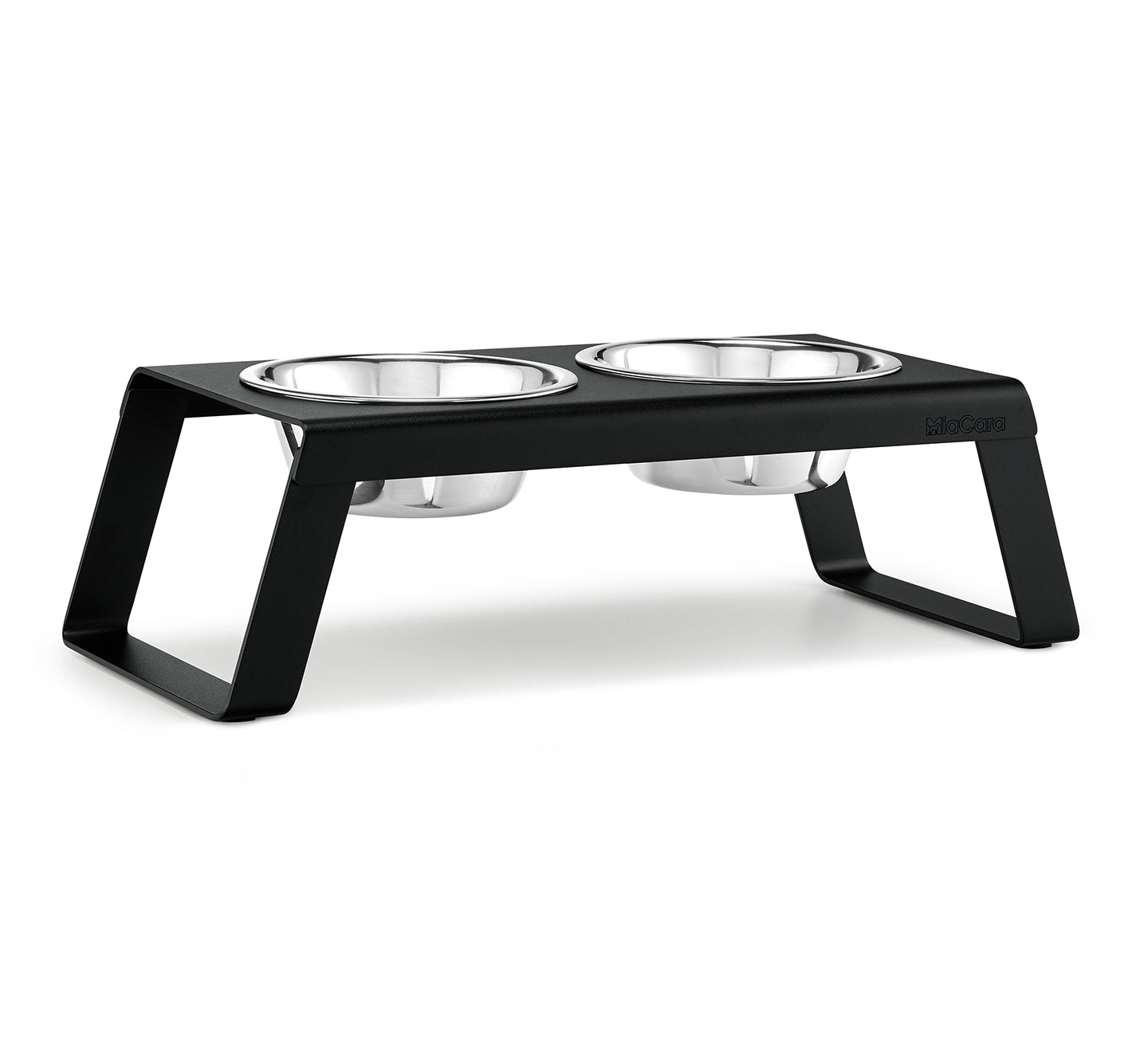 MiaCara-Desco-Napfständer-Alu-Schwarz-Edelstahlnäpfe-M