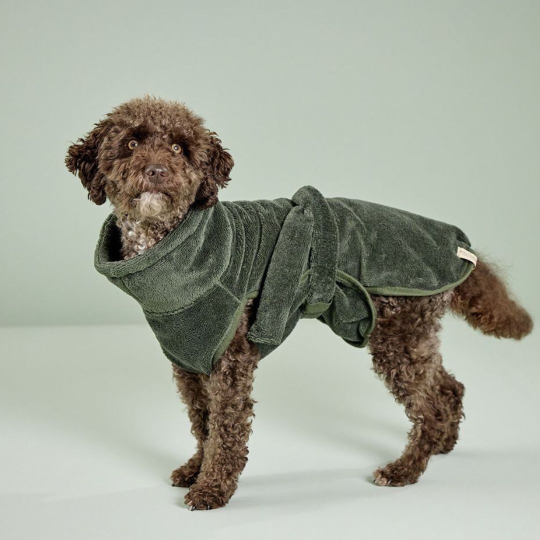 Wolters-Easy-Clean-Bademantel-Olive-Hund
