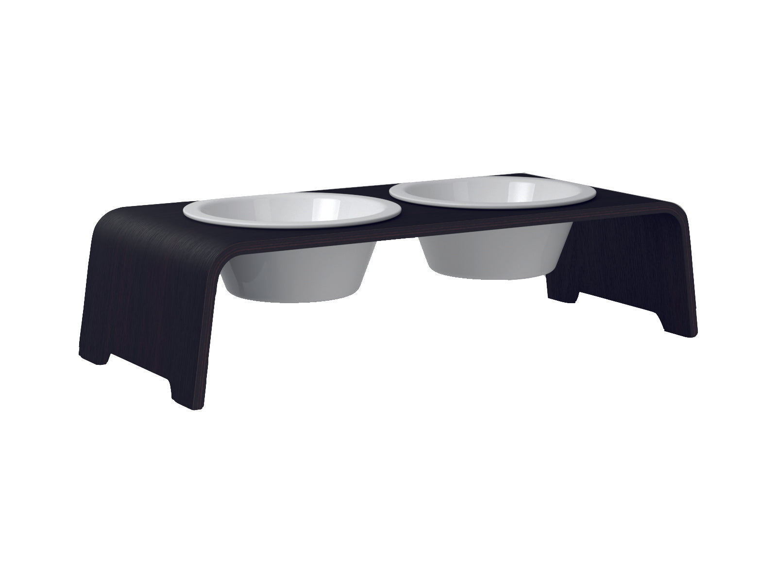dogBar-Napfständer-Eiche-Dunkel-Porzellan-Medium-Small