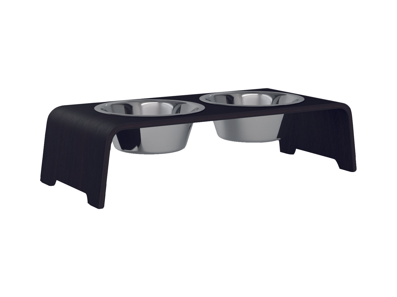 dogBar-Napfständer-Eiche-Dunkel-Edelstahl-Medium-Large